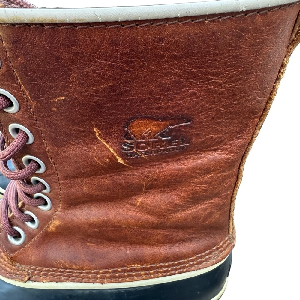 Sorel 1964 Premium Brown Leather Waterproof Duck Boots Women’s Size 8 - Picture 9 of 14